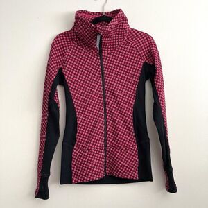 Lululemon Radiant Jacket Deep Dive Berry Rumble Pink Black Size 4 Full Zip